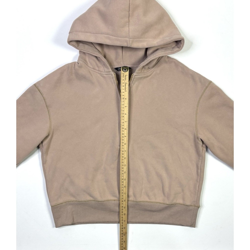 Pretty Garden Hoodie Women's Large Taupe Half Zip Fleece Sweatshirt Outdoor - Picture 4 of 10